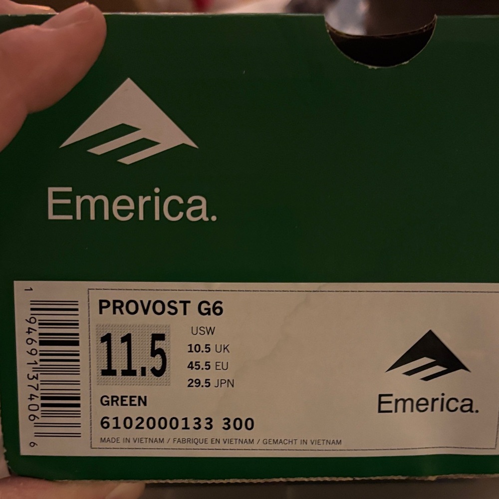 Emerica Provost G6 Shoes - Green new in box sz. 11.5